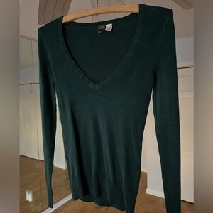 Nordstrom BP V-Neck Sweater in Forest Green in Small